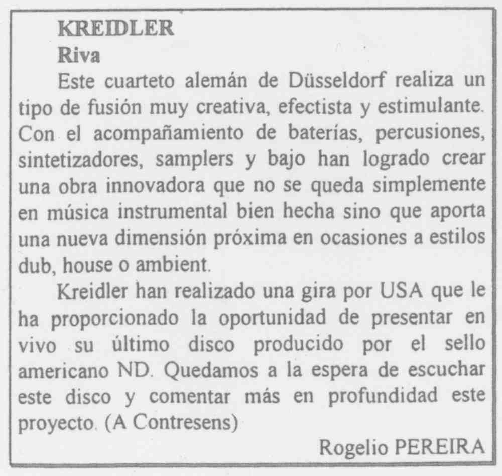 Kreidler review in magazine morgen